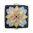 Blue Elegant Square Bejeweled Compact Mirror