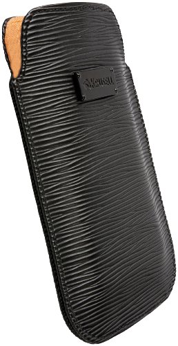 Krusell Stockholm Leder Etui Tasche f&uuml;r Samsung Galaxy Ace S5830 schwarz
