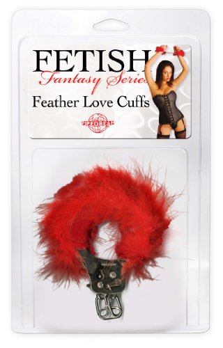 Fetish Fantasy Feather Love Cuffs, Red