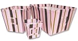 Nursery Storage Bins in Maya Pink Stripe-set of 3