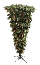 7.5' Famous Upside Down Pre-Lit Artificial Christmas Tree - Clear Lights