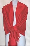 70% Pashmina 30% Silk Paisley Self-Design Shawl / Wrap / Stole - Red