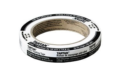 3M 5142-3/4 Tartan Brand Masking Tape Film Wrapped 3/4 x 60 Yard Roll 19 Pack