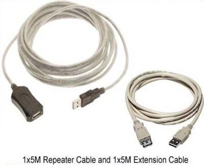 10m USB 2.0 Extension Active Repeater Cable 10m (5m + 5m) Please Note You will receieve 5m USB Active Repeater cable and 5m USB Extension Cable
