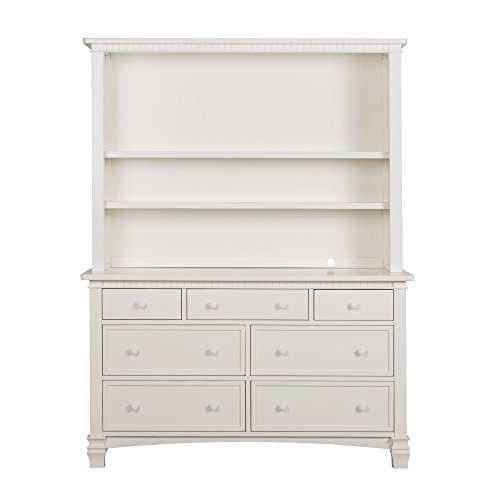 Evolur Cheyenne and Santa Fe Hutch for Double Dresser, Distress White