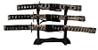 Set of 3 Mini Samurai Sword SnakeSkin Letter Openers w/Stand - Valor 8050, Swords Letter Openers