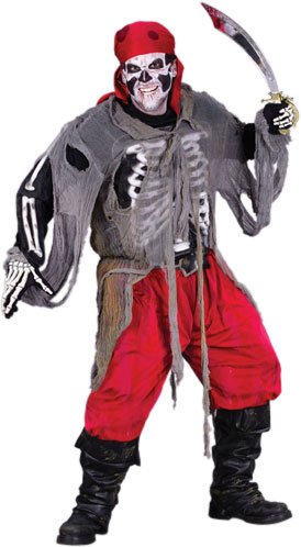 Adult Skeleton Pirate Halloween Costume  