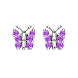 10K White Gold 3/8 ct. Pink Tourmaline Butterfly Earrings