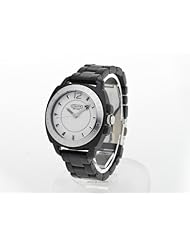 Coach Womens Andee Boyfriend Watch 14501348 Black Acrylic Bracelet and Case White Signature Logo Dial