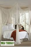 Bed Canopy Romantic Cabana Four-Point Mosquito Net - Bright White Luxury Quality