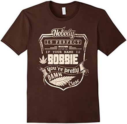 Men's BOBBIE T-shirt, Nobody is perfect but if your name is BOBBIE Large Brown
