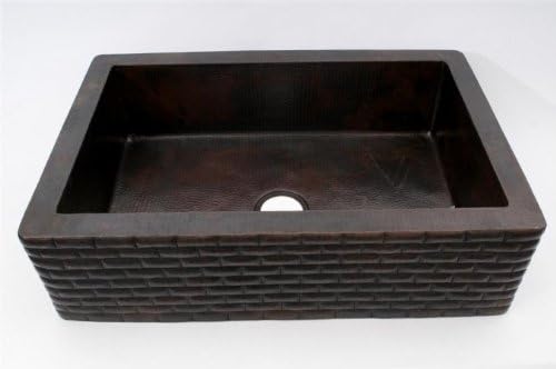 33" Copper Handmade Kitchen Farmhouse Single Well Large Bricks Sink