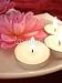 Wallmonkeys Peel and Stick Wall Decals - Spa Essentials (candles and Pink Flowers on Water) - Removable Graphic