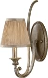 Murray Feiss WB1567SVSD Abbey Collection 1-Light Wall Sconce, Silver Sand Finish with Mushroom Pleated Fabric Shade