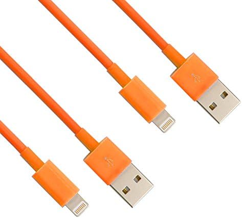 Noovalink(TM)10 Feet 2PCS Extra Long Extened 3M 8 Pin to USB Sync and Charging Cable Charger Cord Wire for iPhone 5 5s 5c iPod Touch Nano 7th Gen (Orange)