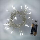 Battery LED Fairy Lights WHITE 20 Bulbs - Static