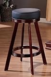 29"H Bar Stool Dark Blue Fabric Cherry Finish