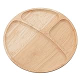 不二貿易 木製 ラウンド ディッシュ (仕切り付) 96196