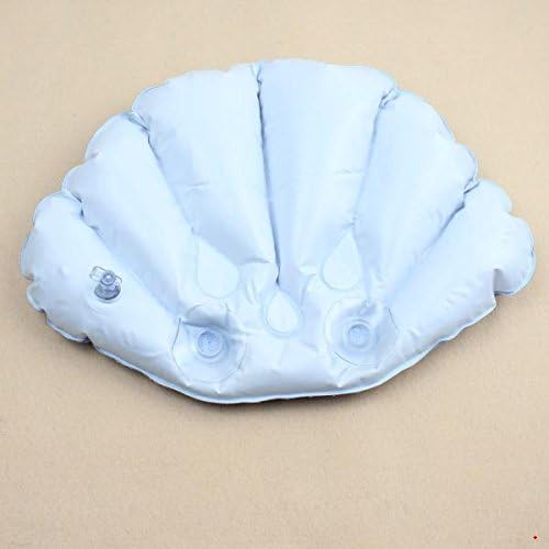 Shell Shape Terrycloth &amp; Vinyl Covering Inflatable Blue Bath Pillows