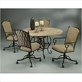 Atrium Elegant Faux Marble Dining Table in Autumn Rust