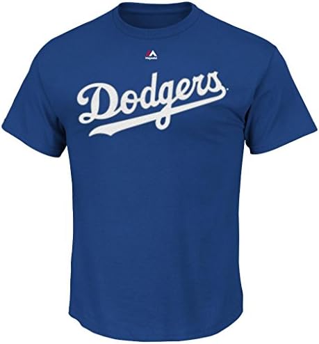 MLB Men's Team Wordmark II Cotton Crew Neck T-Shirt (Small, Los Angeles Dodgers)