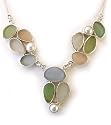 Pastel Sea Glass Cluster Necklace