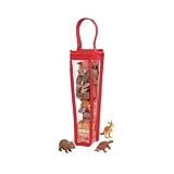 Australian Animal Down Under Nature Tube 12 piece playset: Koala, Platypus, Emu, Dingo, Wombat, Tasmanian Devil, Kangaroo, Crocodile, and Snakes