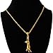 U7 Girl's Kitty Cat Pendant Rinestone Yellow Gold Plated Pendant Necklace for Women
