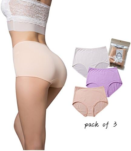 Tall waist women underwear bamboo fiber pure color (L=Large, Assorted)