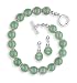 Jewelry : Green Jade Bead Bracelet with Matching Earrings