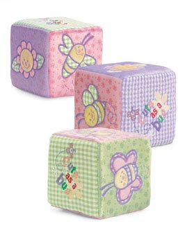 Baby Soft Block Chime Blossom Block Plush Toy Baby Girl By Gund