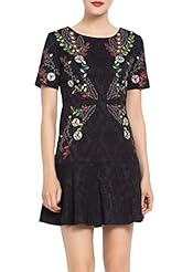 A-line Mermaid Cotton/Polyester Above the Knee Short Sleeves Round Neck Vintage Stretchy Pleated Tunic 