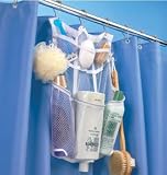 Mesh Shower Organizer - Easily Hangs On Rod (White) (24H x 17W)