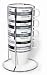 Imusa Stackable Cappucino Mug Set with Chrome Rack,  4 Piece, Black and White