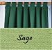 Cotton Insulated Tab Top Curtain PAIR 80'' x 63'' long - COLOR : Sage Green