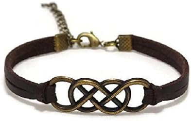 Double Infinity Bracelet with Faux Suede Leather Band