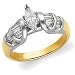 14K Two-Tone Gold Diamond Engagement Ring Semimount - 0.50 Ct.