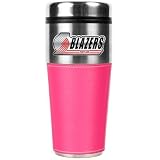 NBA Portland Trailblazers 16-Ounce Stainless Steel Travel Tumbler with Pink Sleeve