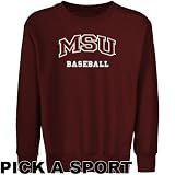 Mississippi State Bulldogs Youth Maroon Custom Sport Arch Applique Crew Neck Fleece Sweatshirt - (Medium)