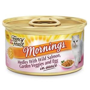 Fancy Feast Mornings Medley with Wild Salmon, Garden Veggies & Egg in Sauce Gourmet Cat Food, Case of 24 Fancy Feast Mornings Medley with Wild Salmon, Garden Veggies & Egg in Sauce Gourmet Cat Food, Case of 24