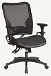 Dual Function Air Grid Back And Air Grid Seat Managers Chair With Adjustable Padded Arms and Gunmetal Base Finish By Office Star