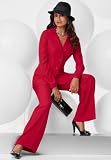 Sexy Convertible-Collar Pantsuit
