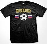 Russian Flags International Soccer Mens T-shirt, Russian Federation Soccer Men's Shirt
