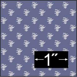 French Thistle Blue Dollhouse Wallpaper