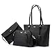 Handbags for Women Tote Bag Shoulder Bag Top Handle Satchel Purse Set 3PCS Black