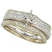 14K Two Tone Gold Round Diamond Semi Mount Engagement Ring