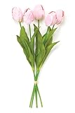 Pack of 4 Artificial Baby Pink Tulip Silk Flower Bouquets 18.5
