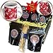 Lee Hiller Designs Hawaiian Print - Hawaiian Hibiscus Red White - Coffee Gift Baskets - Coffee Gift Basket