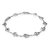 Pugster Flowers Clear Crystal Clear Crystals Bracelet