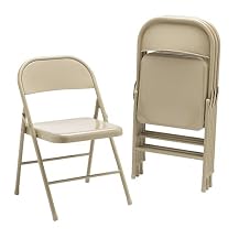 All-Steel Folding Chairs - Light Beige (Set of 4)
